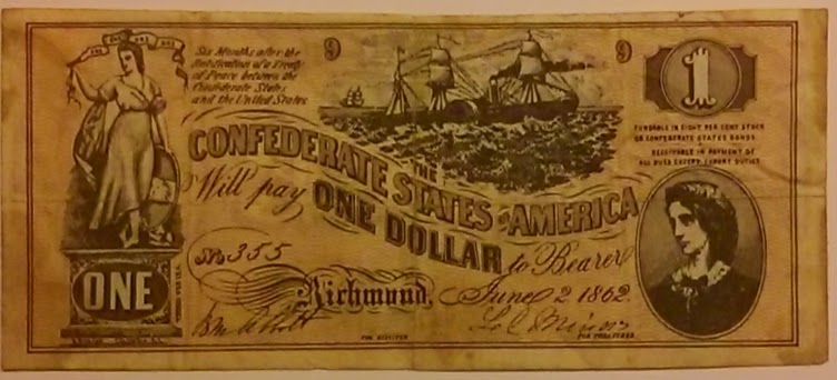 Image of Confederate States Dollar Bill
